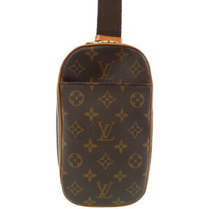 Louis Vuitton Monogram Leather Brown Pochette Ganjou Body Bag